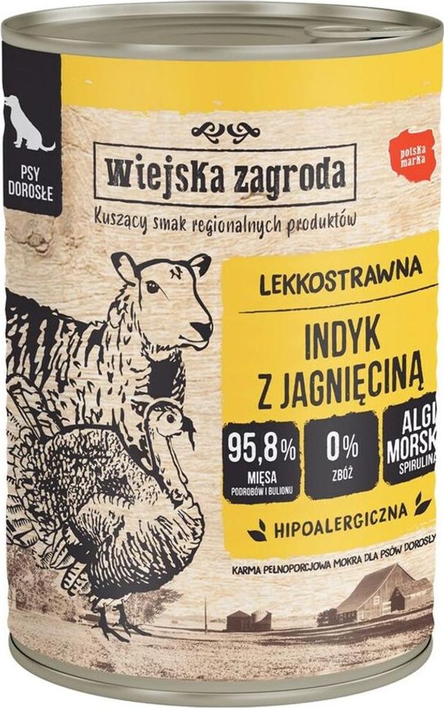 Wiejska Zagroda Nassfutter für Hunde Truthahn mit Lamm Produktbild 