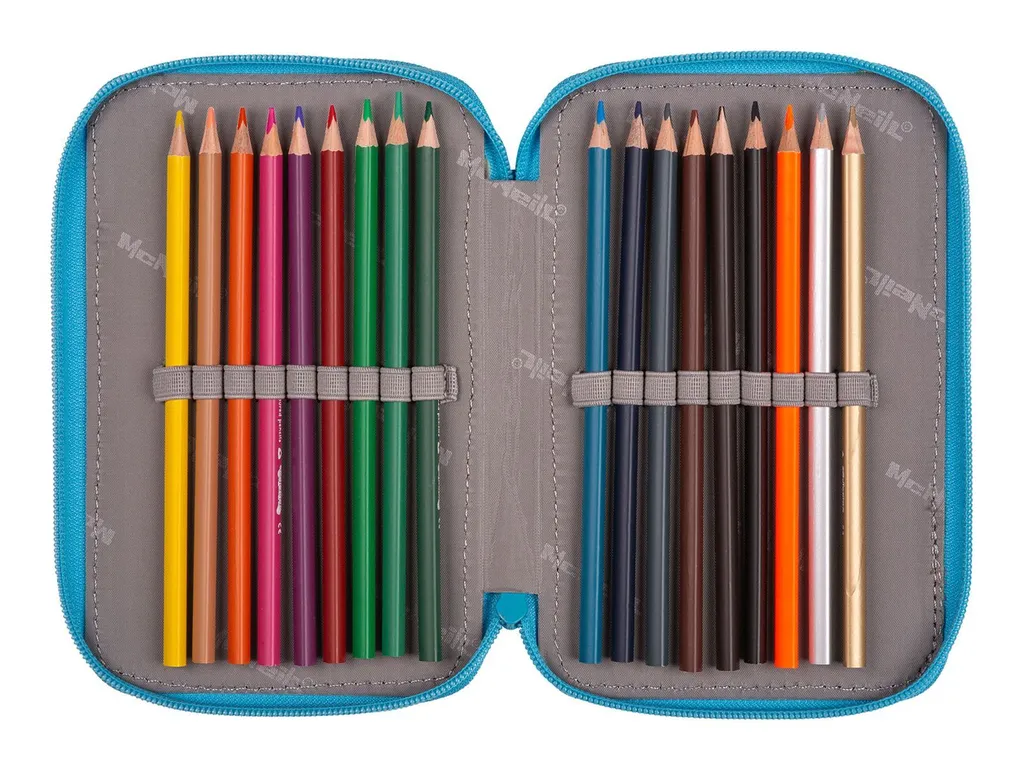 McNeill Trousse à Crayons Bubble Bleu Clair avec Trois Compartiments - 4
