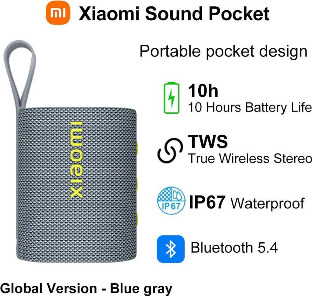 Global Version Sound Pocket - MDZ-37-DB Tragbarer Bluetooth-Lautsprecher - Bluetooth 5.4 - Ausgangsleistung 5 W - Akku 1000 mAh 10 h - IP67 - TWS S...