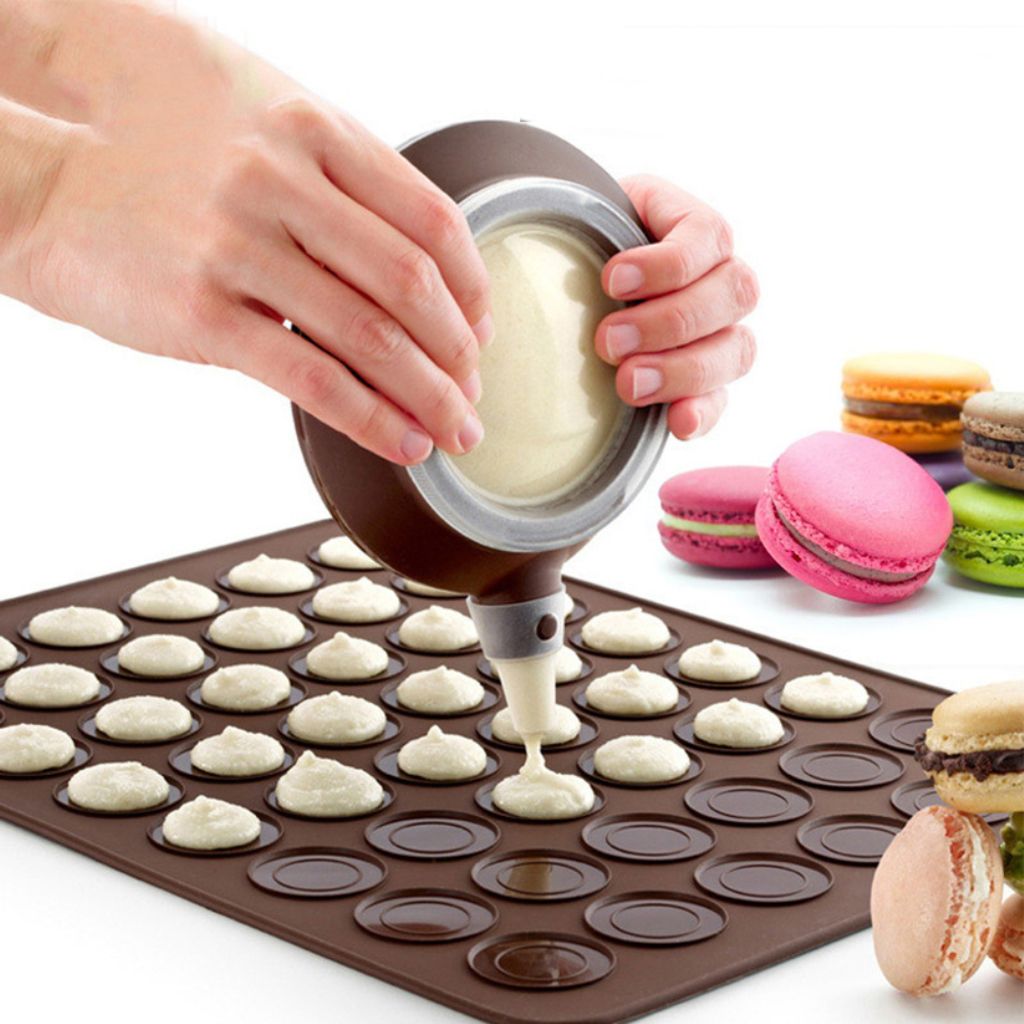 48 Löcher Macaron Nicht-Stick-Silikonmatten Dekoration Pot Küchen Backform Set Set