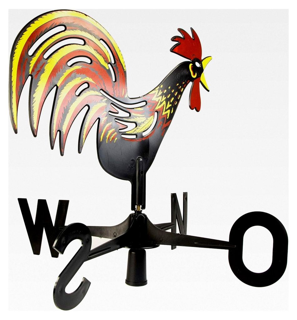 Wetterfahne - Wetterhahn aus Kunststoff, schwarz/bunt