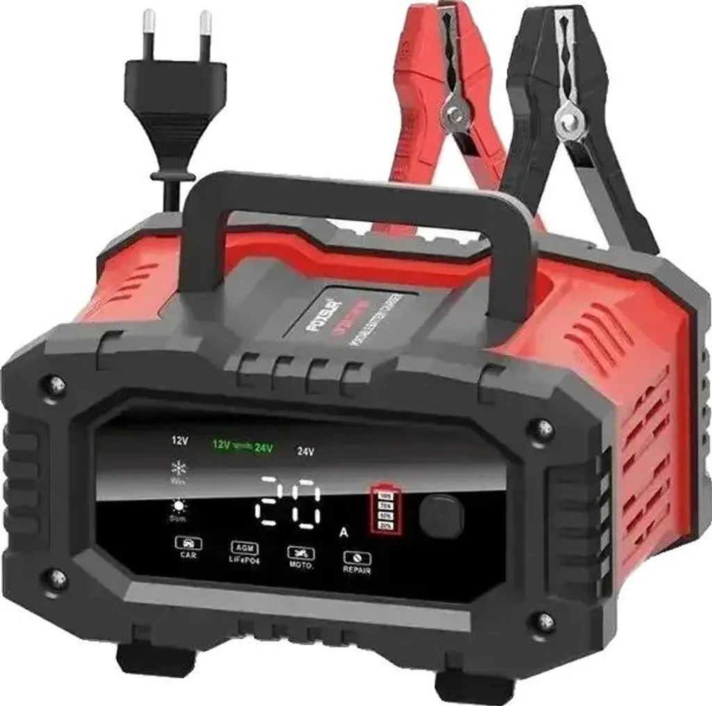 Chargeur de batterie 20A 10A rouge avec double sortie intelligente