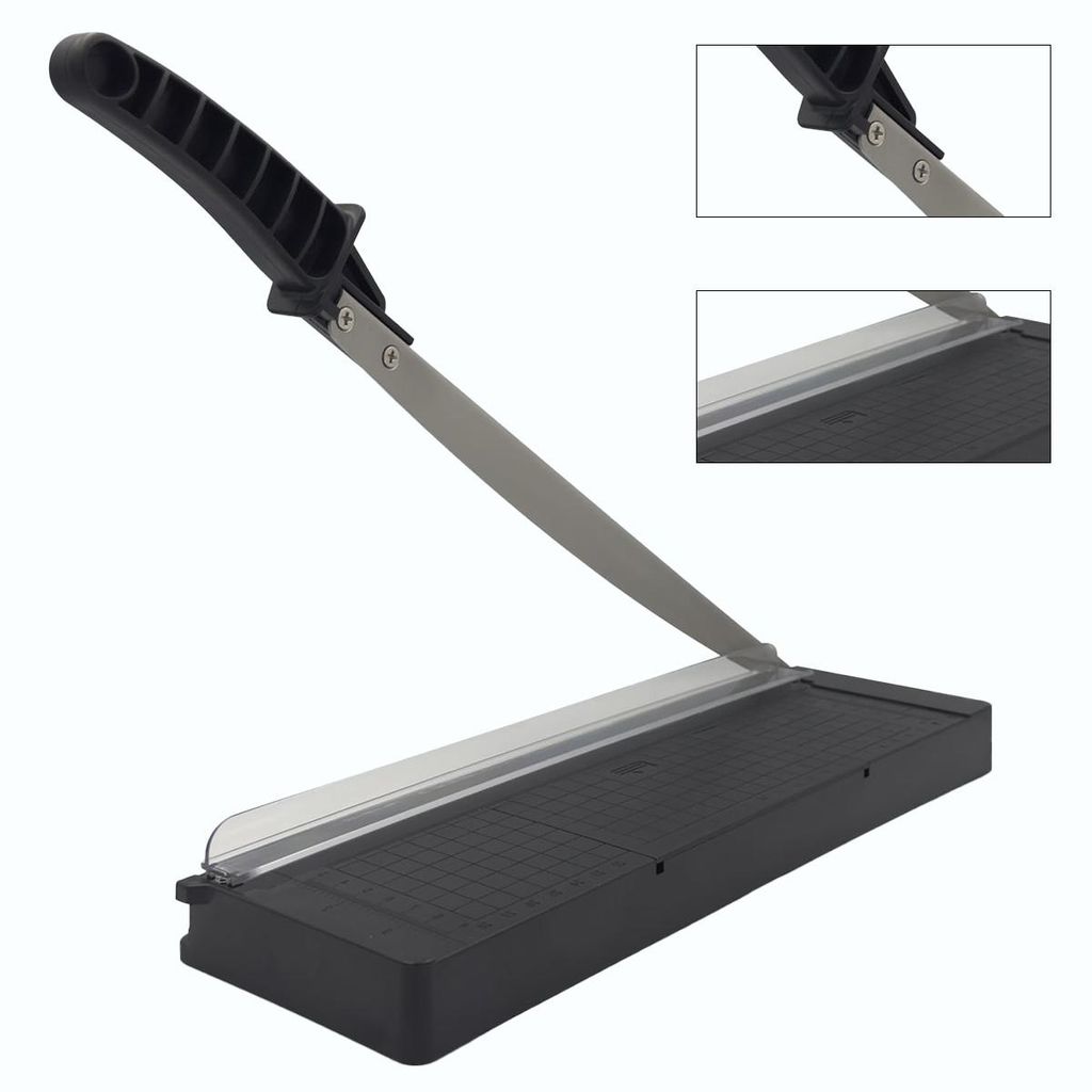 3-in-1 Schneidemaschine, Papierschneider A4 Kompakt 34 cm, Für bis zu 8 Blätter A4-B7,für Karton-, Papier- & Bastelarbeiten,für Büro, Schule
