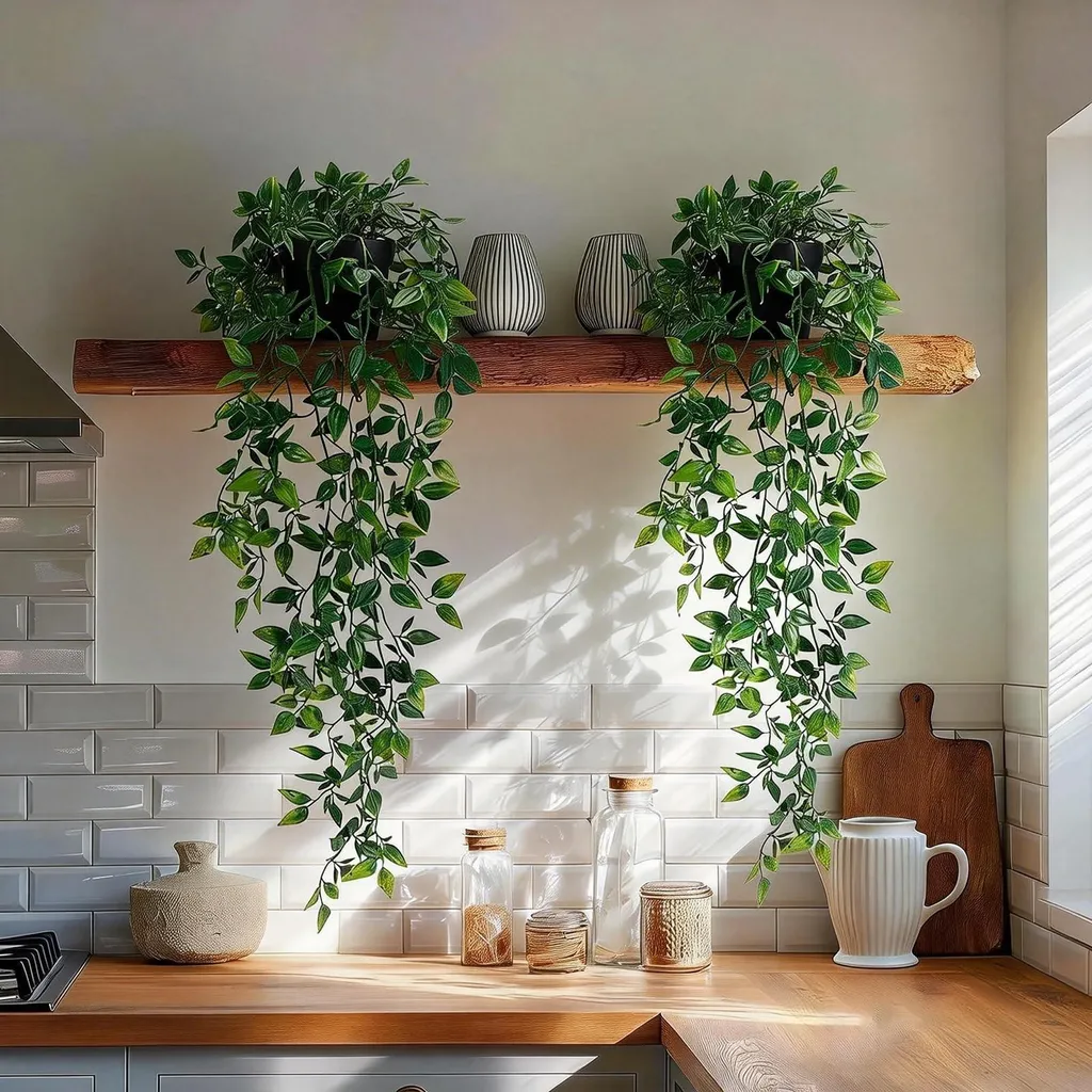 Plantes artificielles tombantes lierre de 85 cm pour salon et balcon