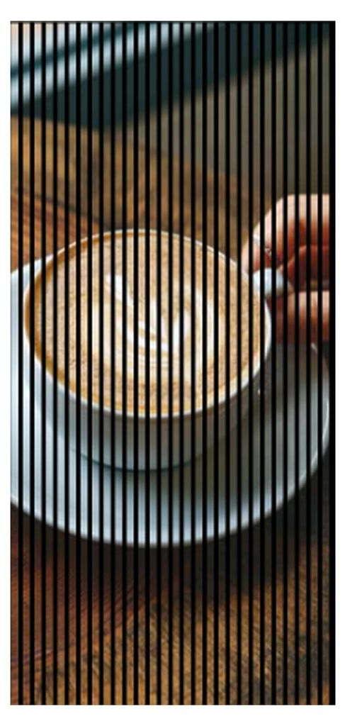 Akustikpaneele mit Digitaldruck Kaffee02 19 x 1133 x 2400 mm Kaffee Tisch Hand MDF PET-Fasern Wandpaneele Braun Weiß Beige 2 Einzelplatten