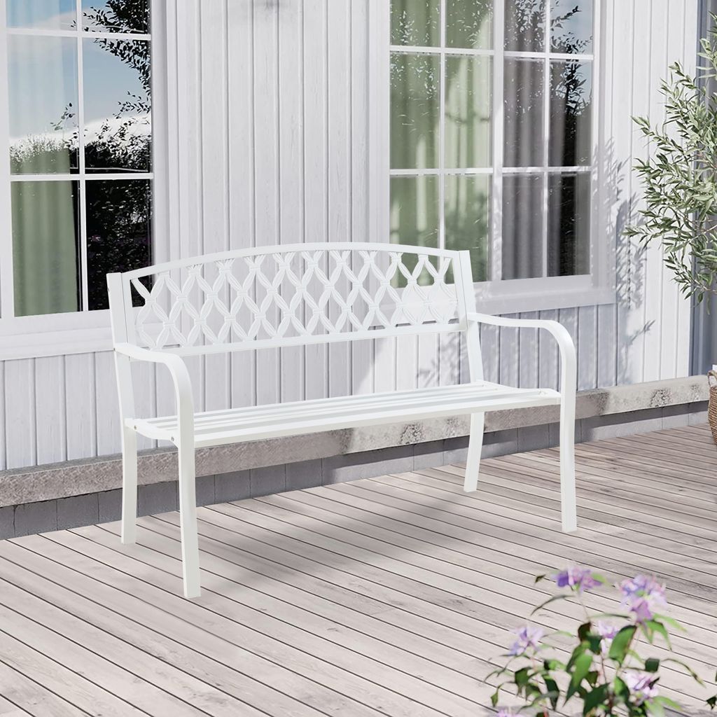 Gartenbank 'Opsasar' für 2-3 Personen Stahl 127 x 53,5 x 88 Produktbild 