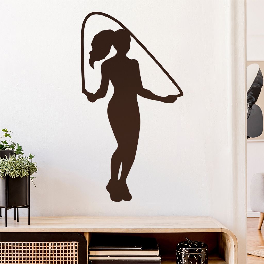 Seilspringen Figur Sport Wandtattoo Wandaufkleber Wall Sticker - Dekoration, Küche, Wohnzimmer, Schlafzimmer, Badezimmer
