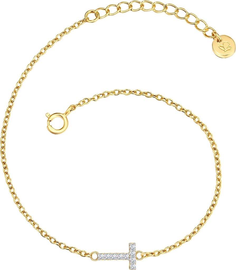 Armband Sterling Silber gelbgold Zirkonia weiß