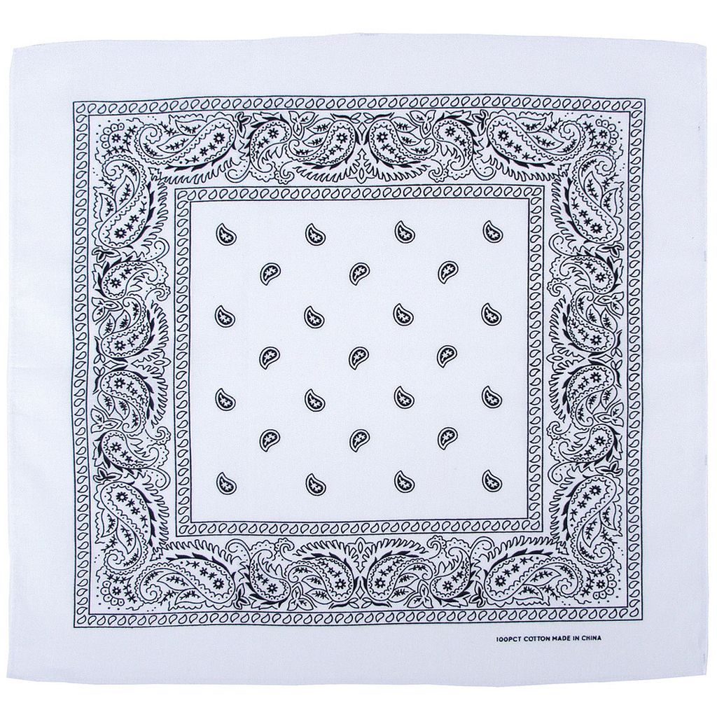 Weißes Baumwoll-Bandana 55x55cm, weiß Produktbild 