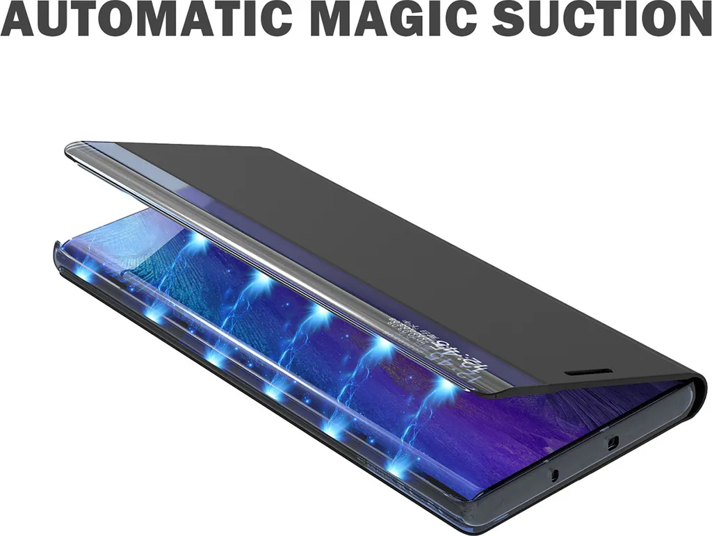 Custodia Samsung S20 Plus Anti-Urto: Pelle Blu Navy con Stand - 5