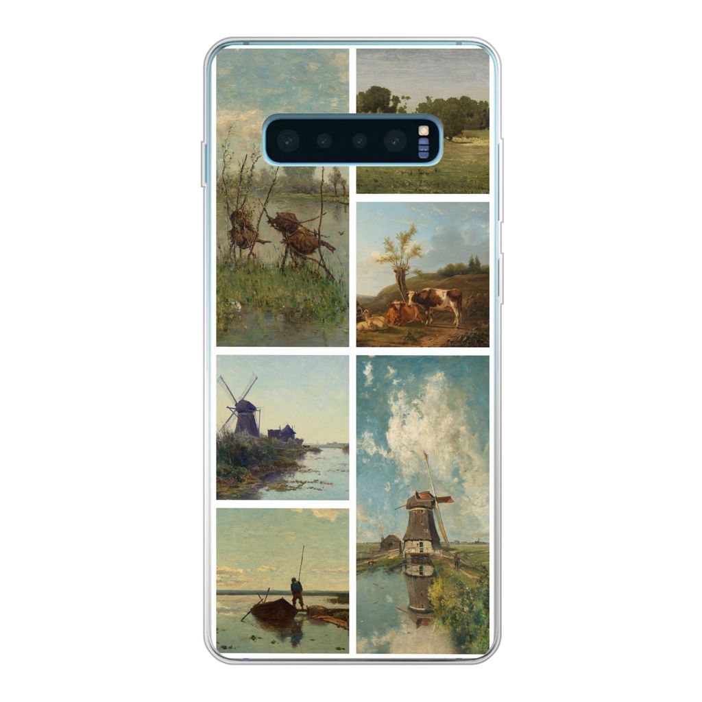 MuchoWow Handyhülle Schutzhülle Hülle für Samsung Galaxy S10 Plus Kunst - Collage - Niederlande Silikon Softcase Handy Hülle - Schutzhülle