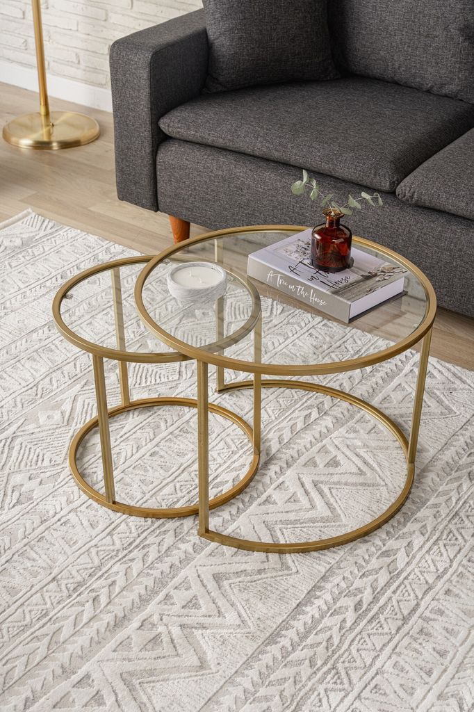 Skye Decor, Bielorussia - Oro, Vetro 60, Tavolino, VETRO Immagine del prodotto 