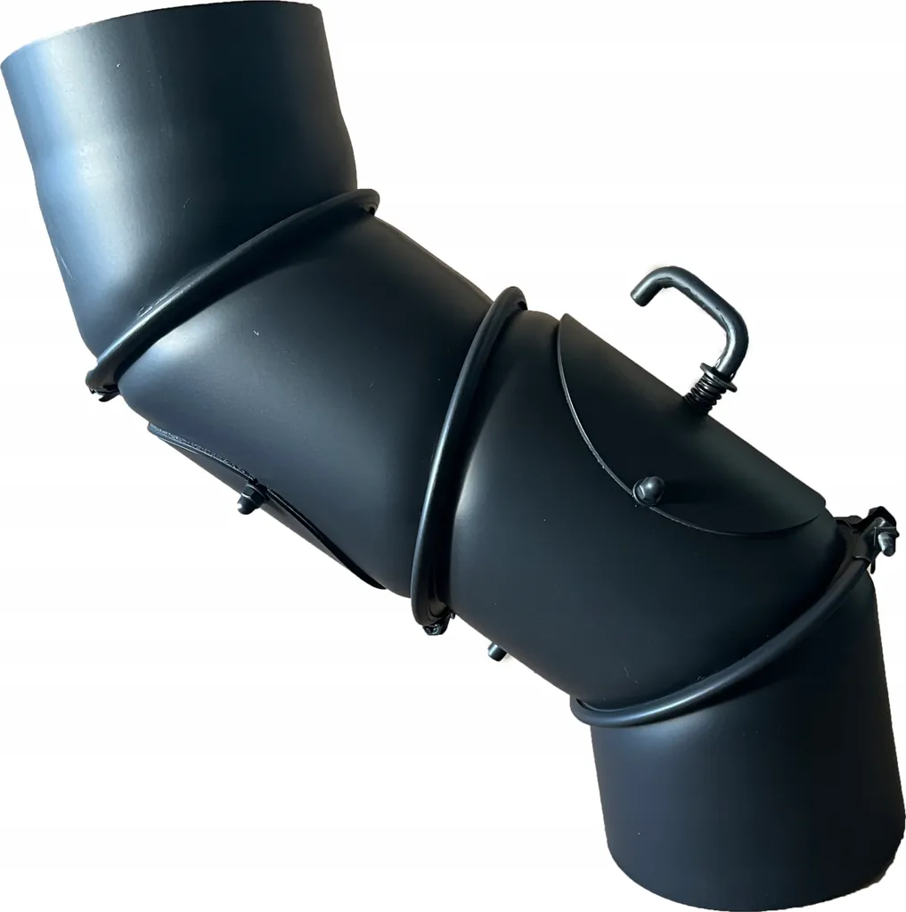 Coude tuyau poêle 120 mm en acier 4 segments avec porte d'entretien