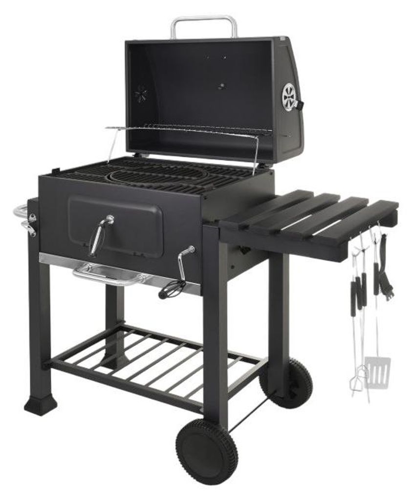 Barbecue de jardin avec housse 116 x 70 x 110 cm Kaminer Image du produit 