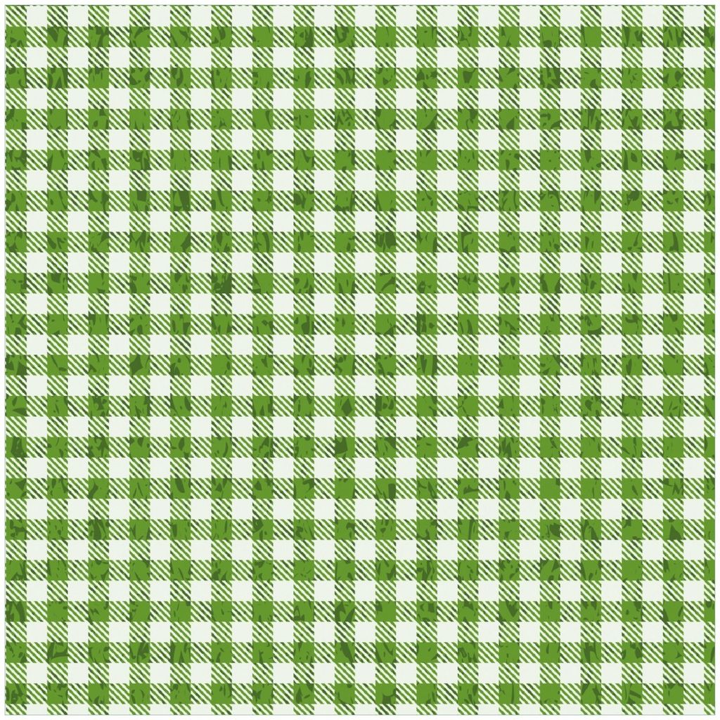 Wallario Premium Glasbild, freischwebende Optik, kräftige Farben, Größe 30 x 30 cm Motiv Muster einer Tischdecke in grün und weiß kariert