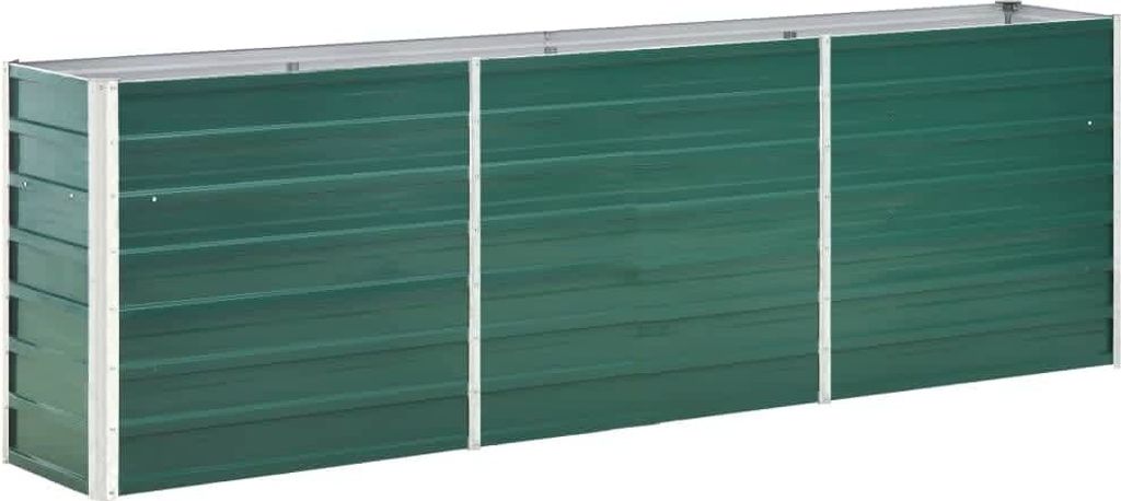 Garten-Hochbeet Verzinkter Stahl 240×40×77 cm Grün