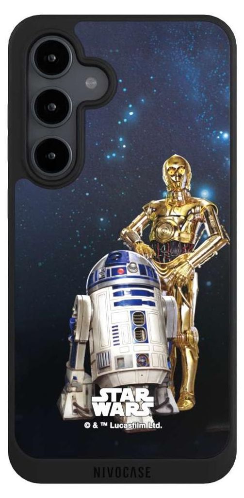 NIVOCASE Handyhülle für Samsung Galaxy S24 FE 5G Hülle NIVOpure Case Schwarz Star Wars Weltall R2D2