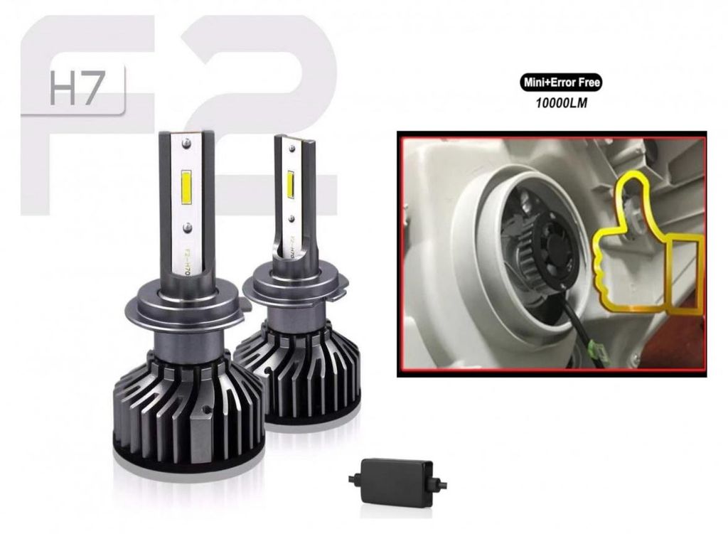 Set kompakte Mini-LED-H7-Lampen 12V/24V 72W 10000 lm für Scheinwerfer, CAN-Bus-fehlerfrei