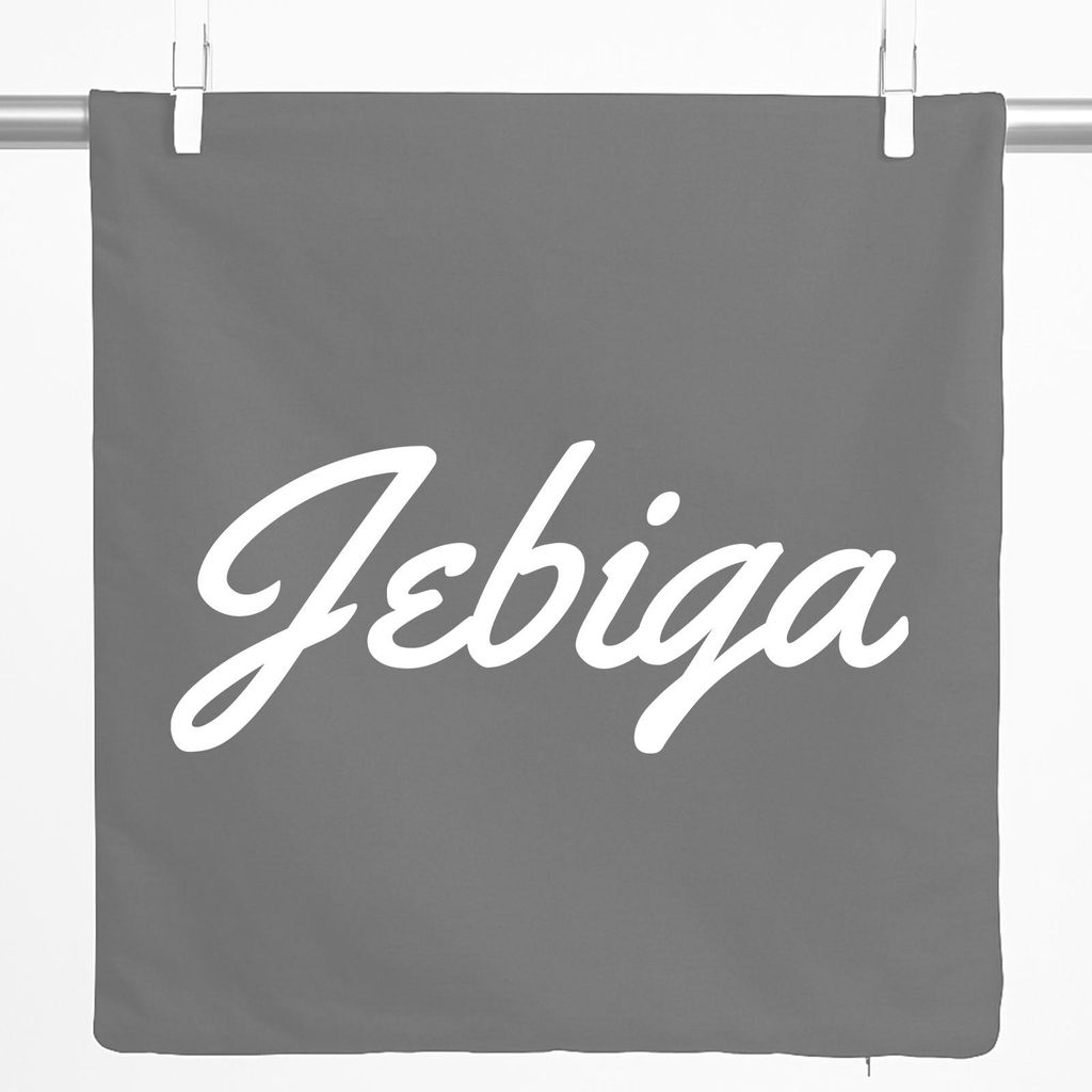 Huuraa Kissenbezug Jebiga Balkan Schriftzug 40x40cm Steel Grey Baumwolle Dekokissenbezug Geschenkidee