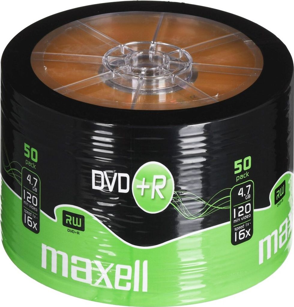 Maxell DVD+R 4.7GB 16x Spindle 50pk, -5 - 55 °C, -10 - 55 Produktbild 