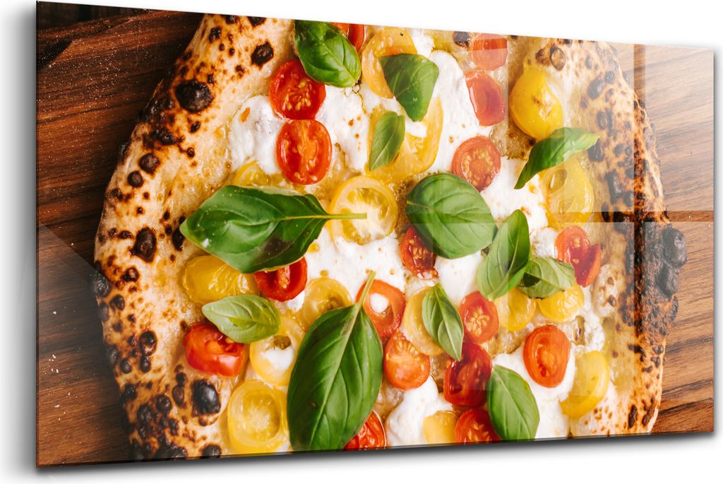 120x60 - Glasbilder - Bilder auf Wandbild - Foto auf Glas - Italienische Küche Pizza Gastronomie