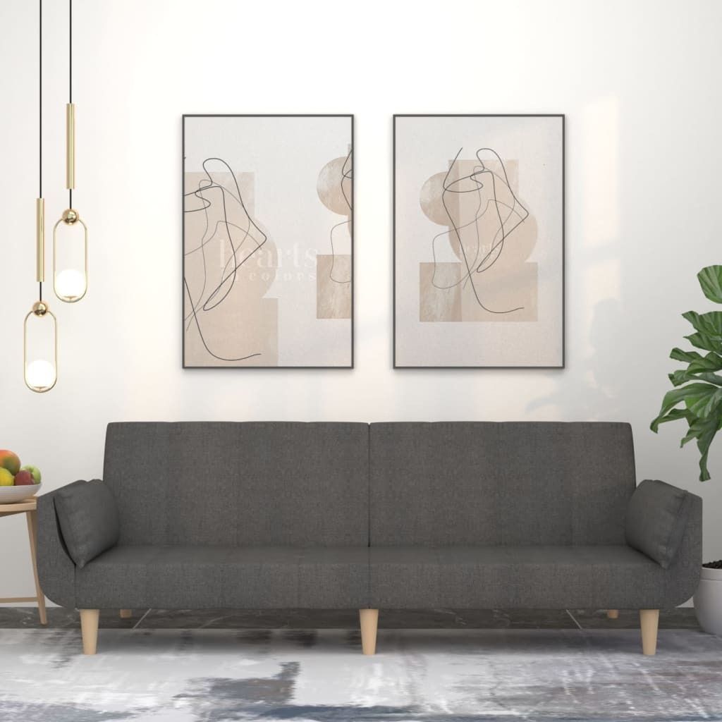 "2026 Promotion" Schlafsofa 2-Sitzer - Bettsofa - mit 2 kissen - Dunkelgrau Stoff - Klassische Sofas CC22796