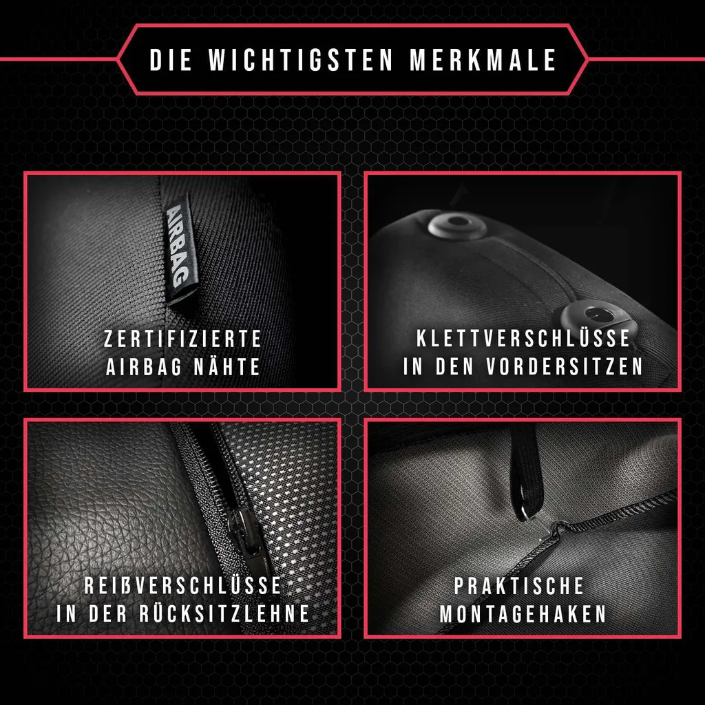 Set Coprisedili Opel Mokka Blu e Nero - Fodere Auto Universali Resistenti - 2