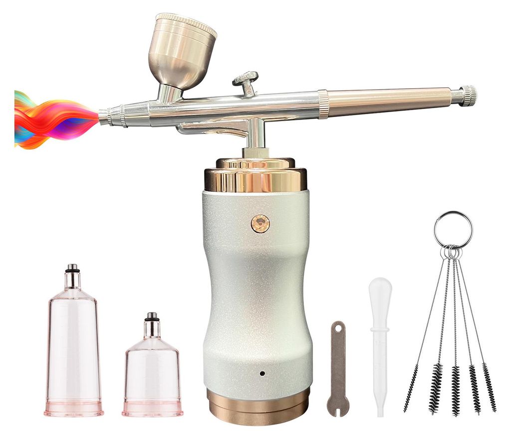 Airbrush-Set, Airbrush-Pistolen-Set, Spritzpistolen-Set mit 0,35-mm-Düsen, 3-stufig einstellbarer Druck, für Malen, Tattoos, Nailart, Torten, Mak...
