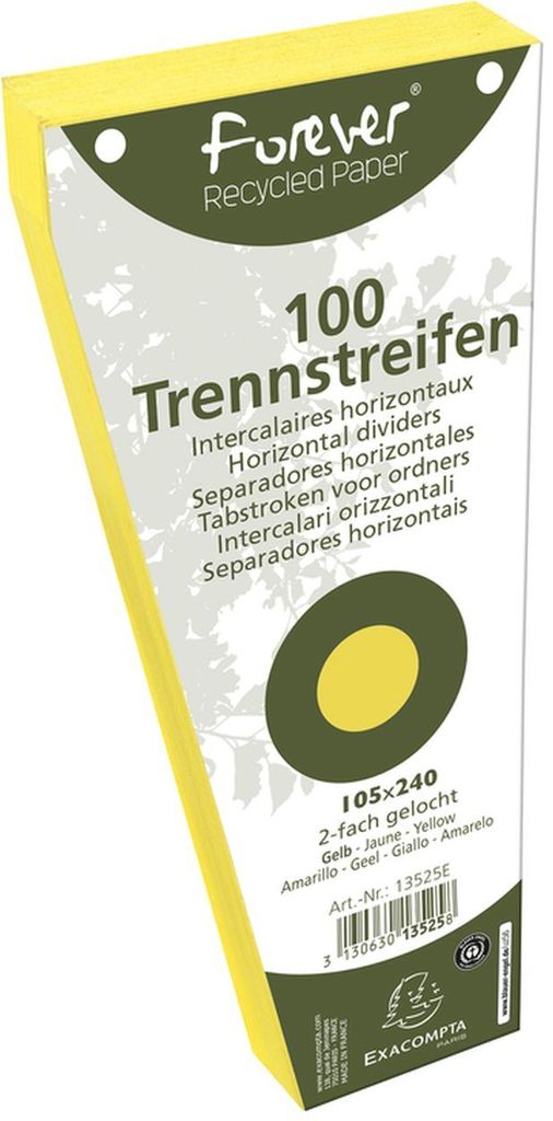 Exacompta, gelochte, trapezförmige Registertaschen, gelb, Produktbild 