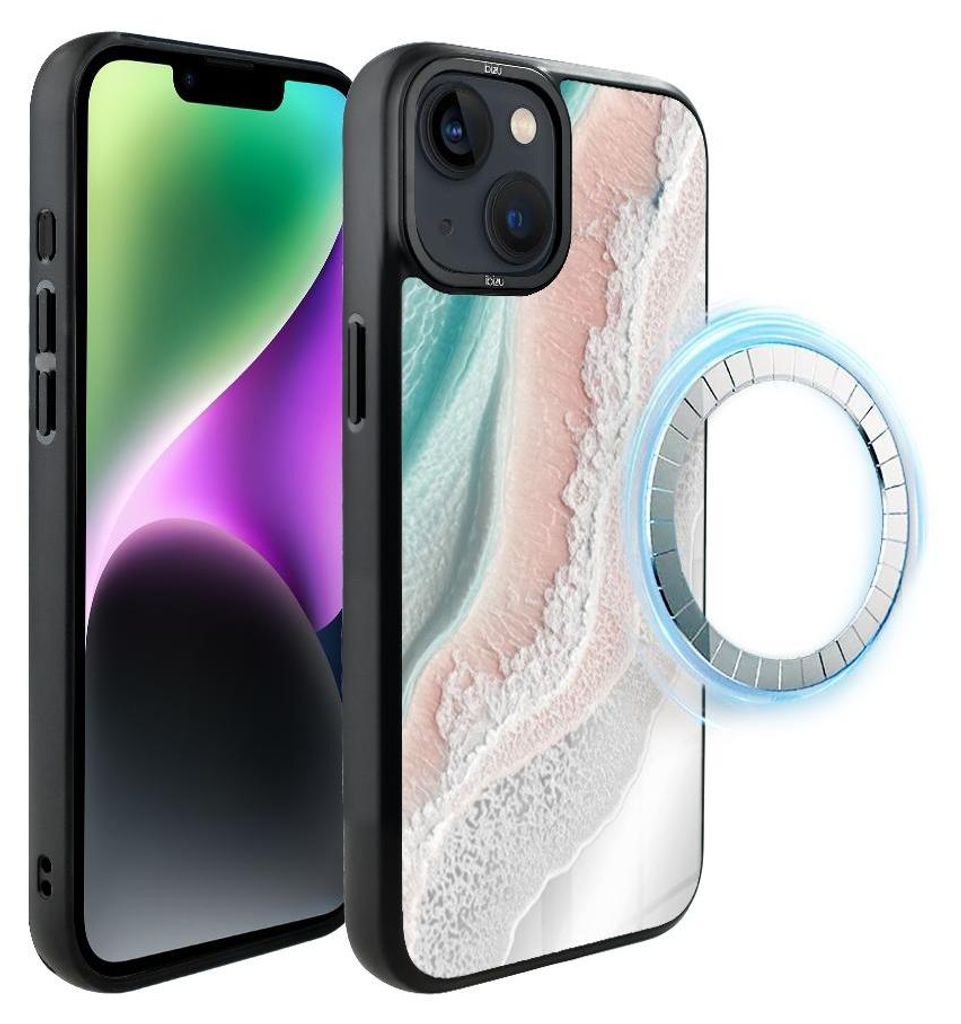 Schutzhülle für das iPhone 14, MagSafe-kompatibel, mattschwarze Seiten, Meerschaum