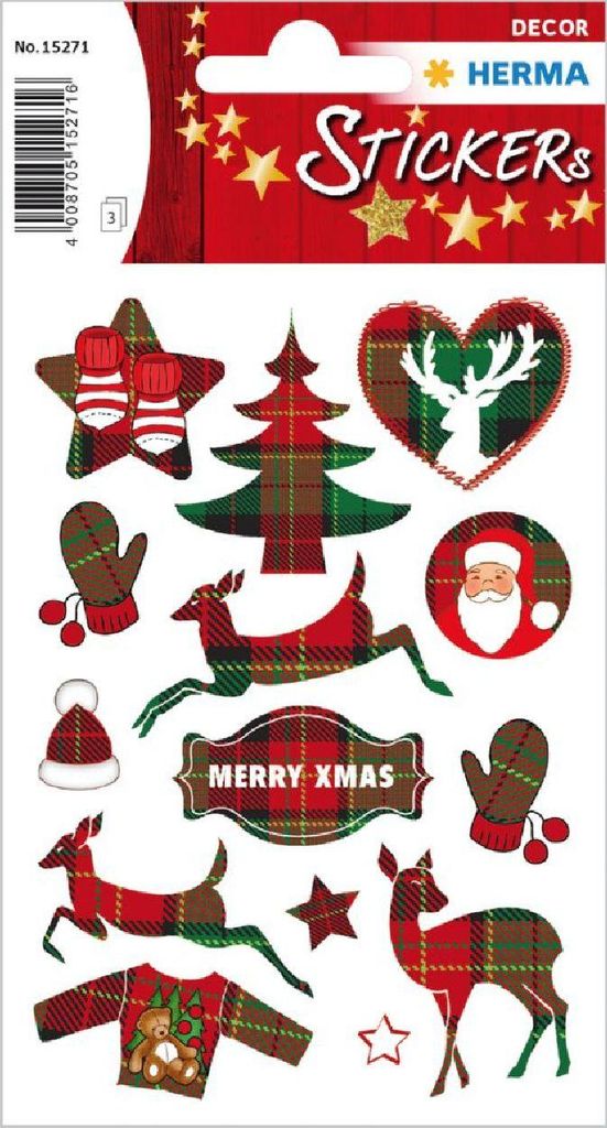 Herma DECOR Sticker My Dear Weihnachtsmotiv bunt 3 Blatt 42 Sticker