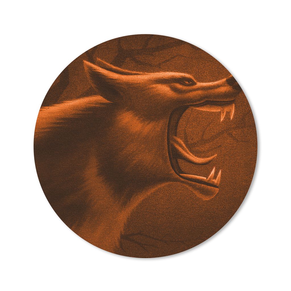 MuchoWow Mauspad Mousepad Wolf - Wütend - Raubtier 50x50 cm - Mousepads - Maus Mat - Pad - Mausunterlage - Vinyl