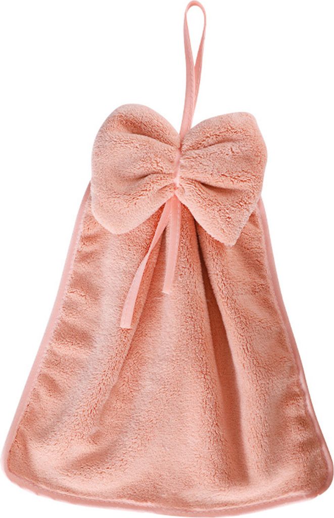 Handtuch aus Korallenvlies, einfarbiges Design mit Schleifendekor, schnelltrocknend, saugfähig, reduziert Wasserflecken, hält die Hände sauber, ...