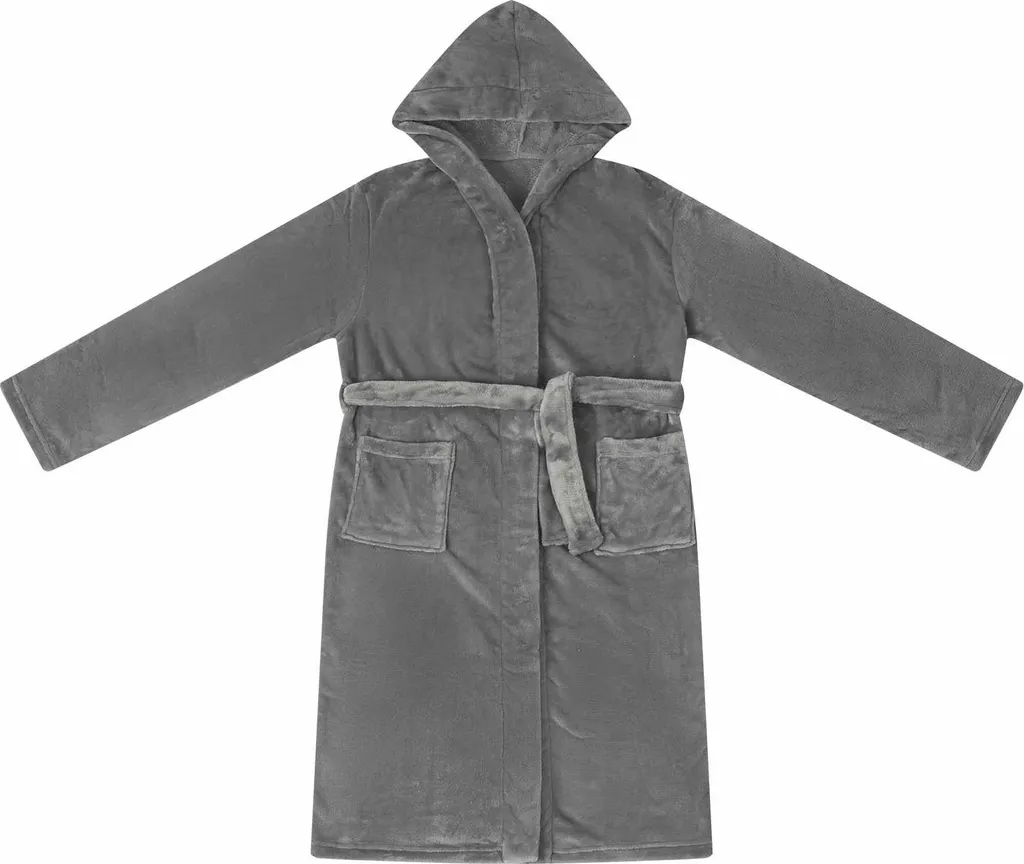 Accappatoio con Cappuccio vidaXL S Grigio Scuro Flanella | Morbido Relax