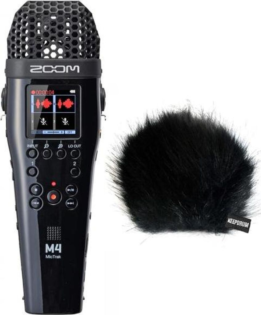 Zoom M4 MicTrak 4-Kanal Audio Recorder mit Windschutz
