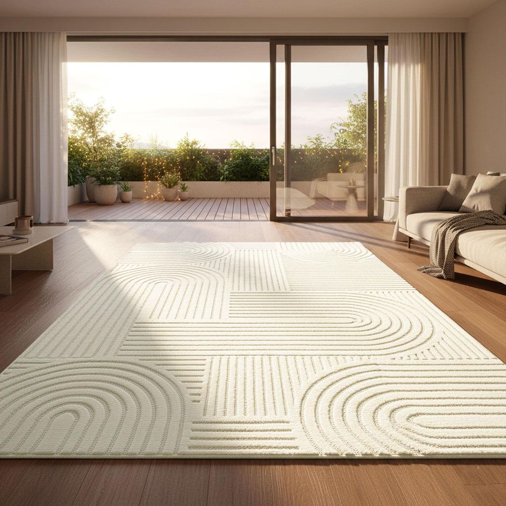 Moderner Kurzflor Teppich Wohnzimmer Schlafzimmer Produktbild 
