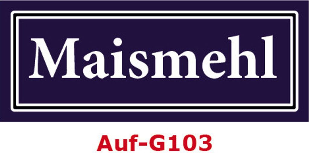 5 Stück Gewürzaufkleber Maismehl 40x16mm Gewürzetiketten Sticker Lebensmittel (Auf-G103)