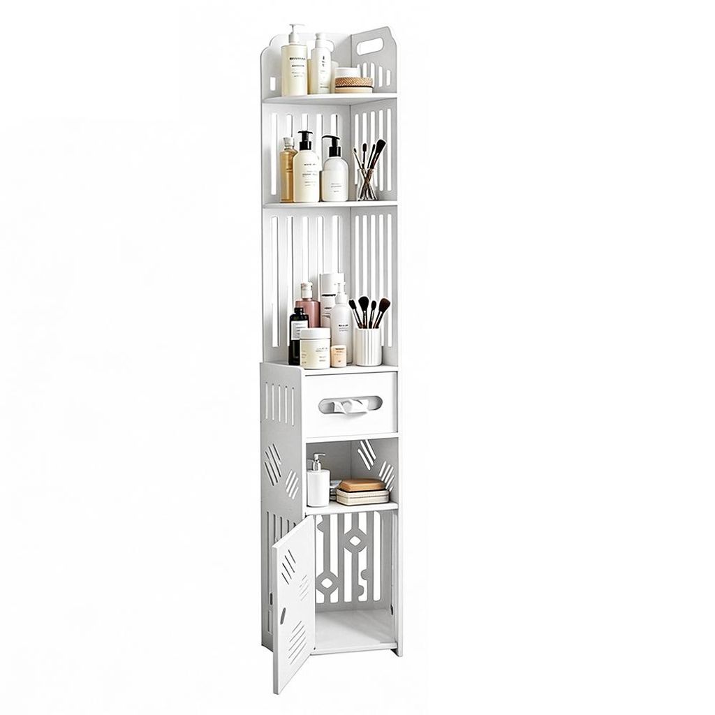 Badezimmerschrank mit 1 Tür 4 offenes Fach 1 Produktbild 