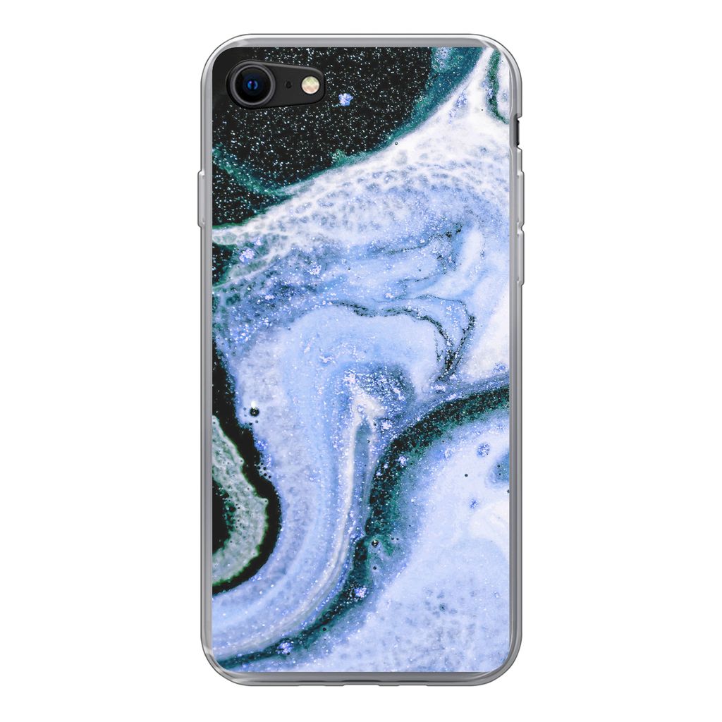 MuchoWow Handyhülle Schutzhülle Hülle für iPhone 7 Mineralien - Natursteine - Universum Silikon Softcase Handy Hülle - Kartenhalter