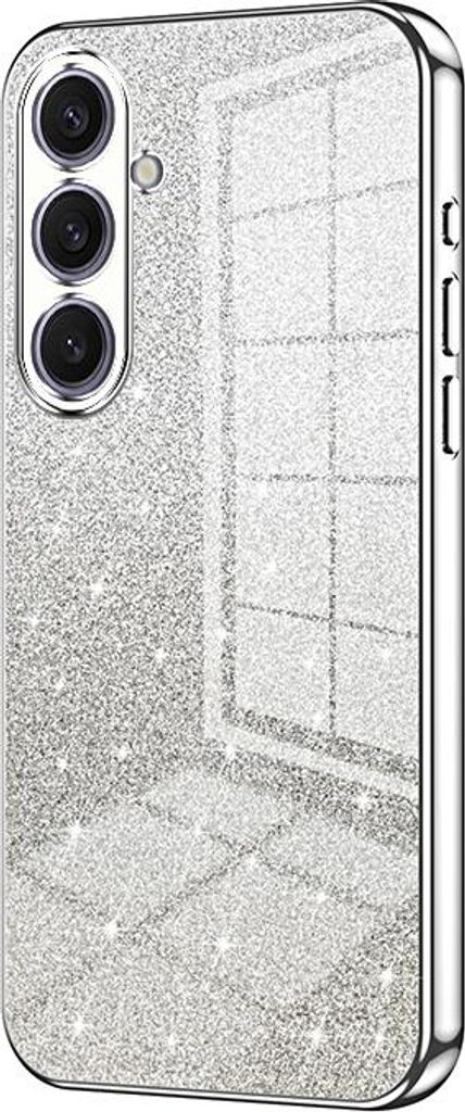 Glitzer Hülle für Samsung Galaxy S25 Plus - Phonesta Crystal Sparkle Silikon Back Cover - Silber