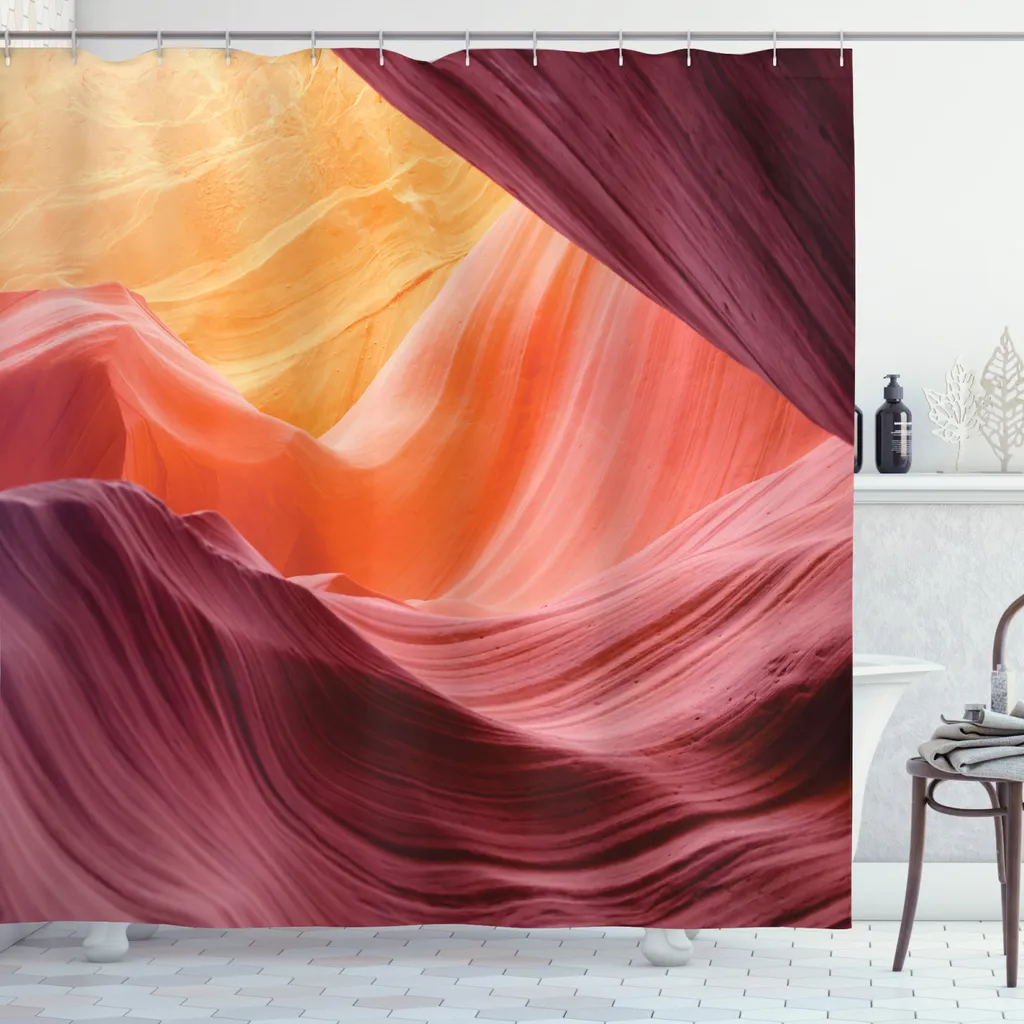 Grand Rideau de Douche Textile Paysage Américain Opaque 175 x 240 cm