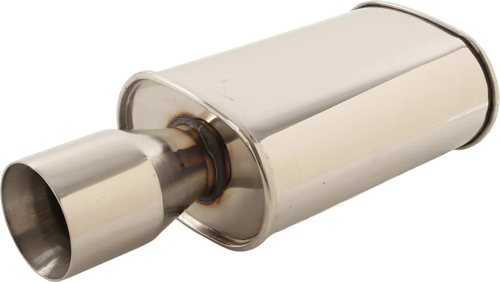 Universale 4397 Doppio Tubo Punta Di Scarico Coda Dell'auto Sport Silenziatore In Acciaio Inossidabile Cromato