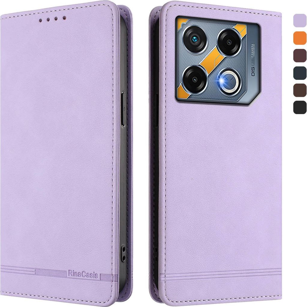 Hülle für Infinix GT 20 Pro 5G, Retro Kunstleder Ständer Klapphülle mit Kartenfächer und Magnetische Violett