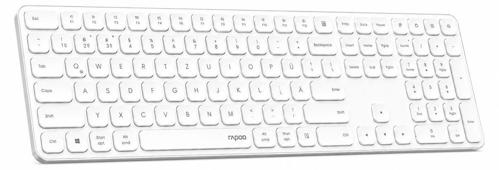 Rapoo 00228034, Bezdrátový, Bluetooth, QWERTZ, Bílá Obrázek produktu 