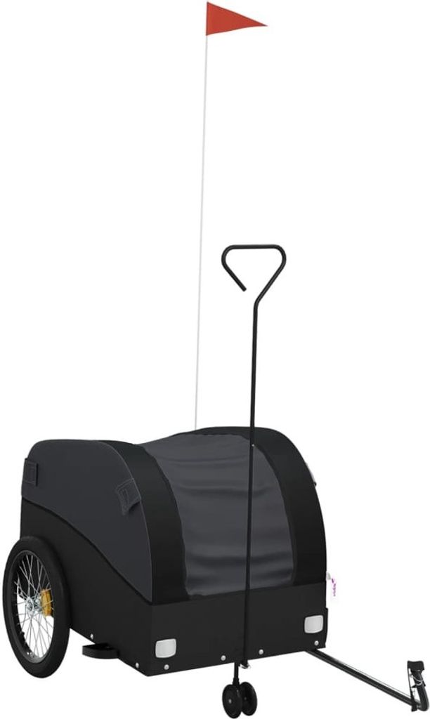 vidaXL Rimorchio per biciclette nero 45 kg ferro Immagine del prodotto 
