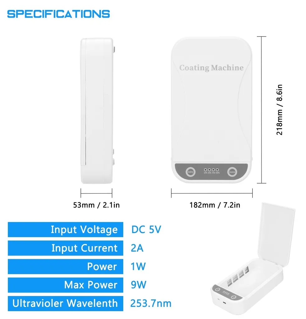 INF Boîte de stérilisation UV multifonctionnelle Double Port USB Blanc - 3