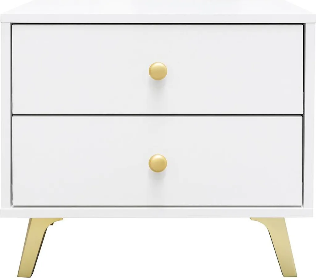 Table de chevet JOELE blanc : petit meuble de nuit design et élégant