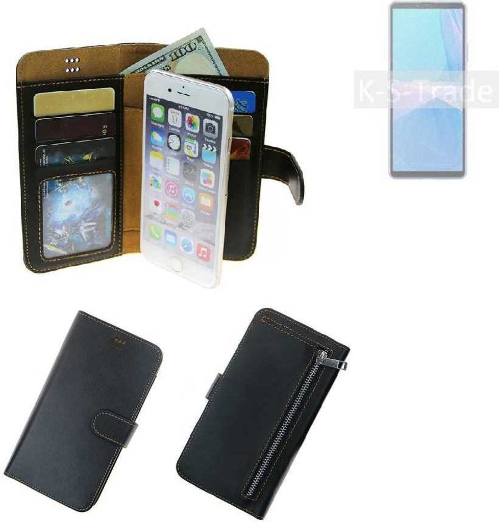 K-S-Trade Schutz Hülle kompatibel mit Sony Xperia 10 III Klapphülle Case Phone cover Slim Handytasche Handy Hülle schwarz aus Kunstleder (1 Stk)