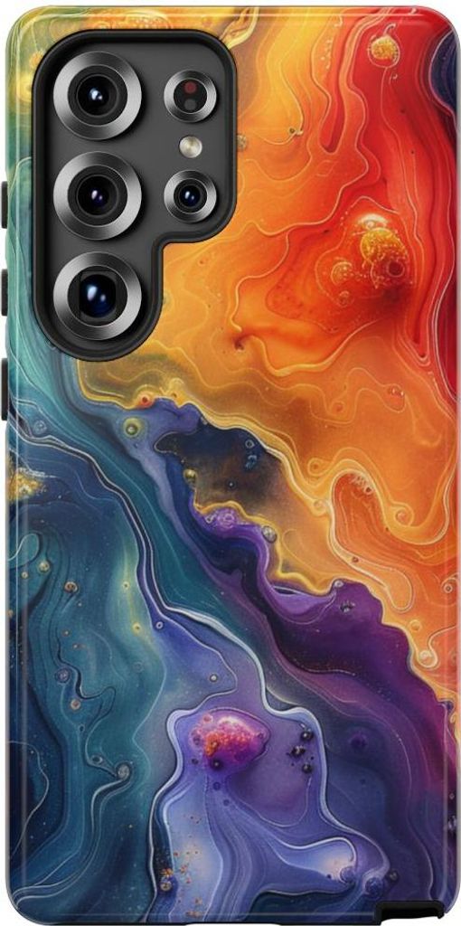 Lebendiges abstraktes Farbwirbel-Design – Hülle Kompatibel mit Samsung Galaxy S25 Ultra