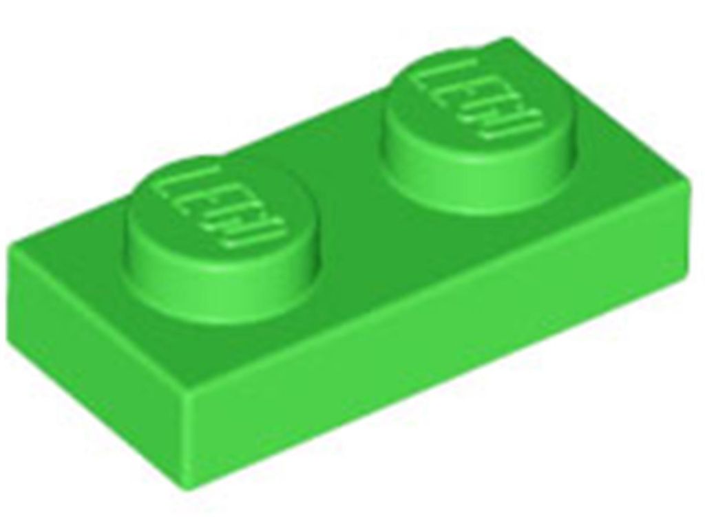 Lego 100x 1x2 Platten 3023 - Plate Hellgrün - Bright Green